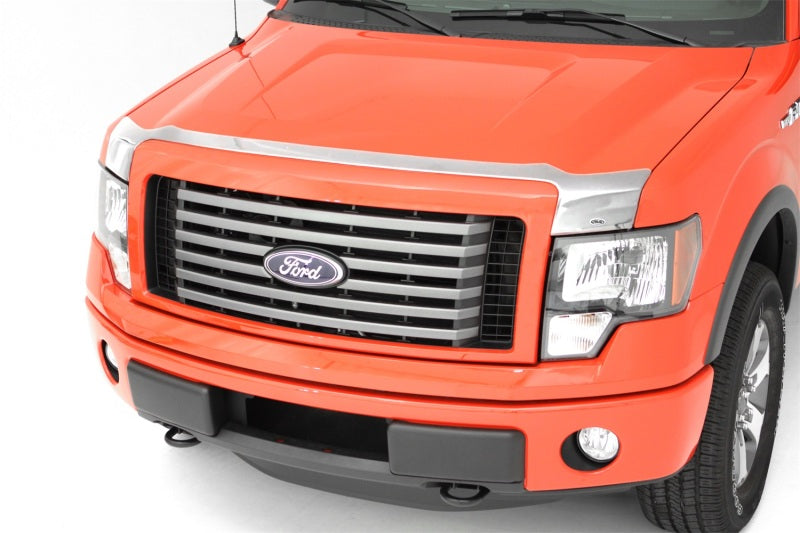 AVS 09-14 Ford F-150 (Excl. Raptor) Aeroskin Low Profile Hood Shield - Chrome