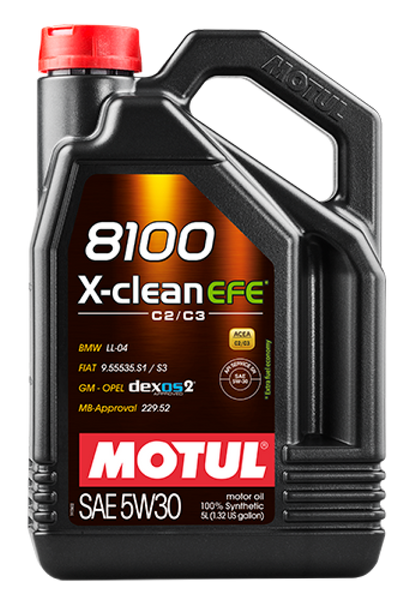 Motul 5L Synthetic Engine Oil 8100 5W30 X-Clean EFE