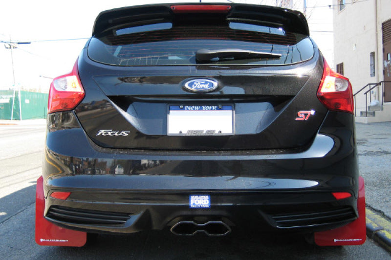 Rally Armor 13+ Ford Focus ST Red Mud Flap w/ White Logo