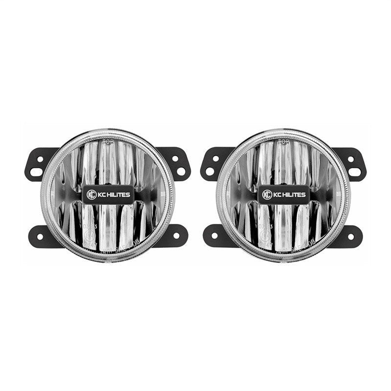 KC HiLiTES 10-18 Jeep JK 4in. Gravity G4 LED Light 10w SAE/ECE Amber Fog Beam (Pair Pack System)