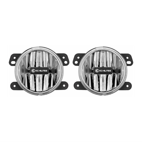 KC HiLiTES 10-18 Jeep JK 4in. Gravity G4 LED Light 10w SAE/ECE Amber Fog Beam (Pair Pack System)