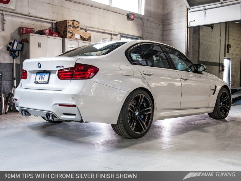 AWE Tuning BMW F8X M3/M4 Non-Resonated Track Edition Exhaust - Diamond Black Tips (90mm)