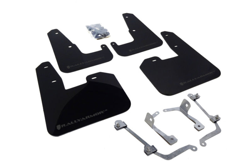 Rally Armor V2 08-11 STI (hatch only) / 11 WRX (hatch only) UR Black Mud Flap w/ Grey Logo