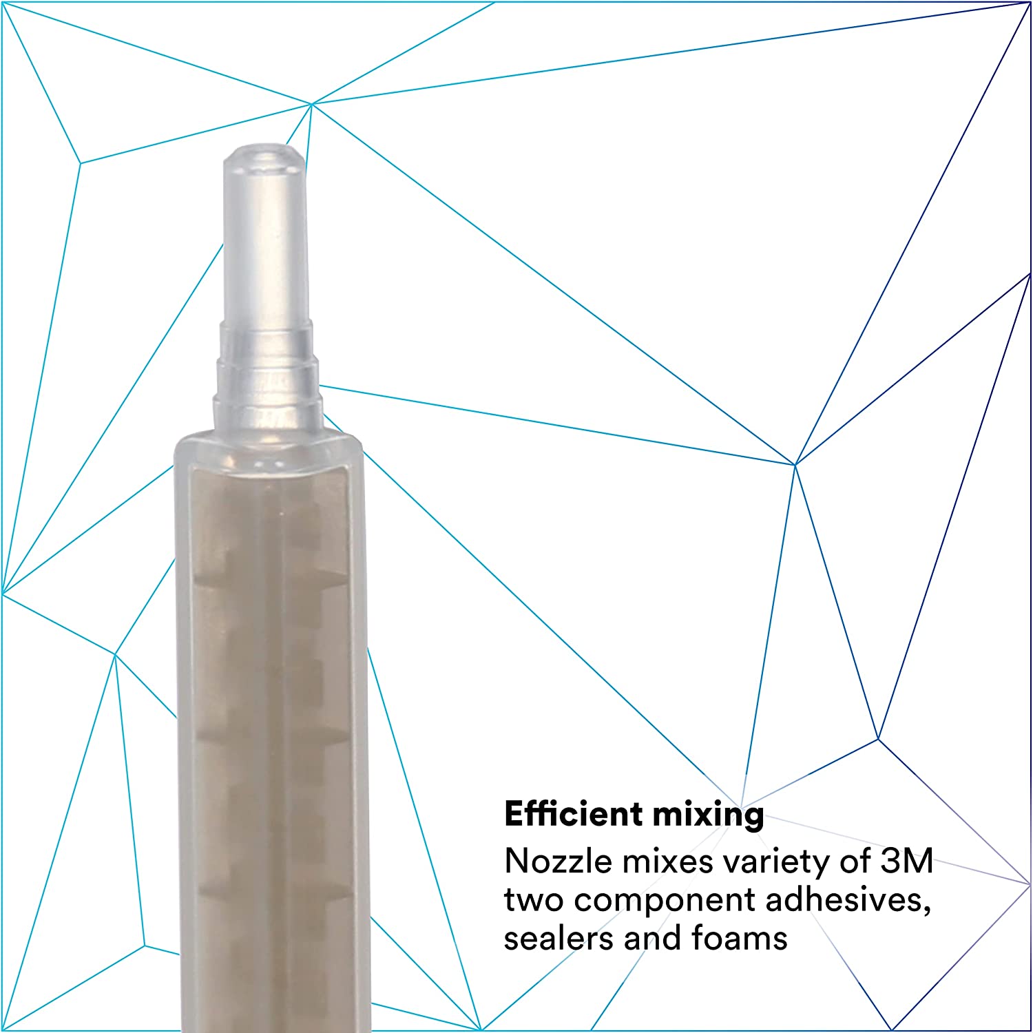 3M Static Mixing Nozzle, 38191, Opaque/Gold Color, Cascade Mix/Meter Nozzle, Manual/Pneumatic Applicator Use, 50 mL, 12/Bag