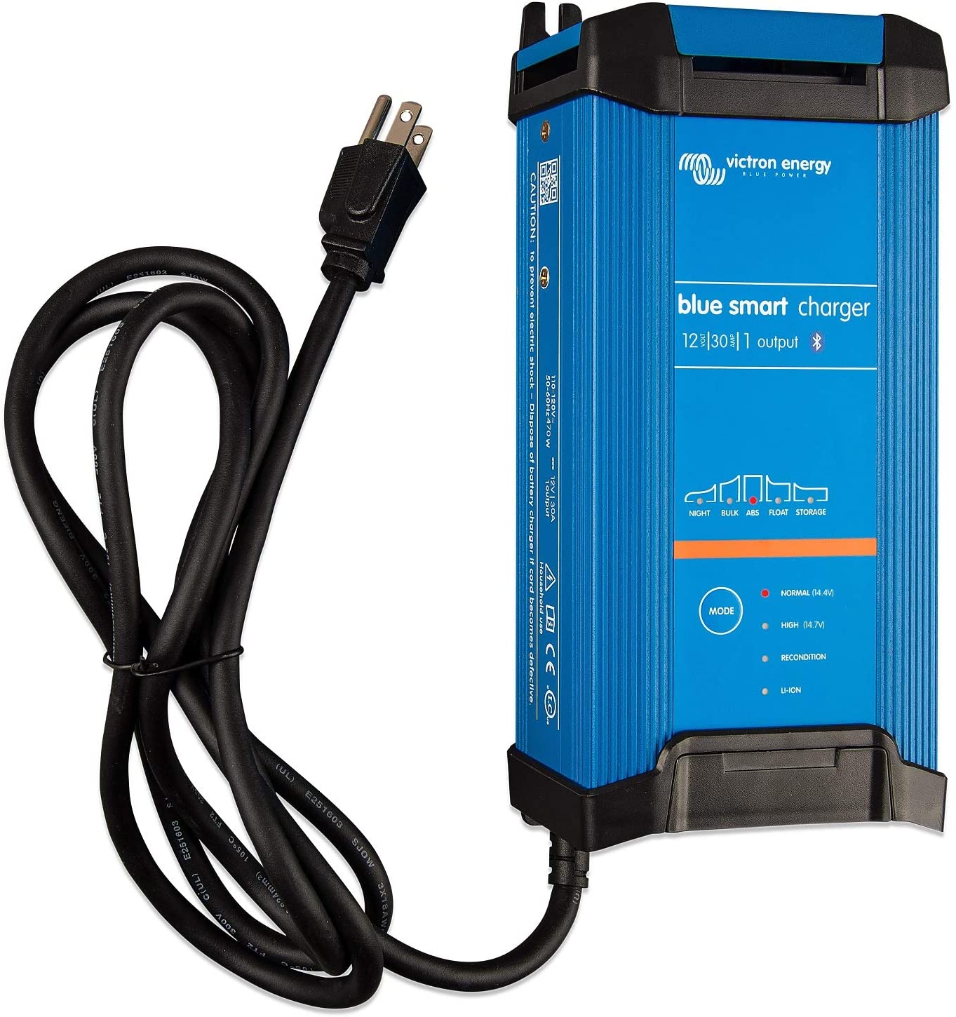 Victron Energy Blue Smart IP22 12-Volt 30 amp 120V, Single Output Battery Charger NEMA 5-15, Bluetooth