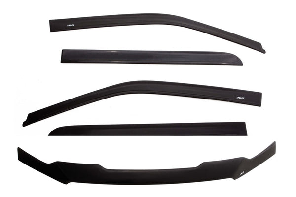 AVS 14-18 GMC Sierra 1500 Crew Cab Ventvisor & Aeroskin Deflector Combo Kit - Matte Black