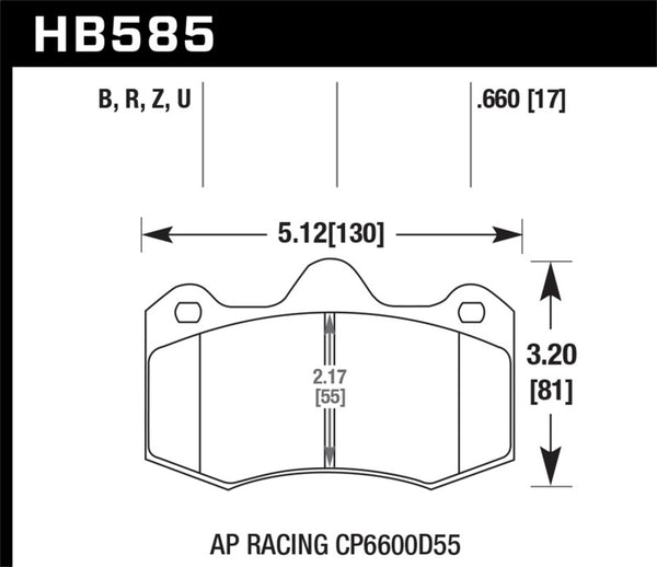 Hawk AP Racing CP 6600 DTC-70 Race Brake Pads