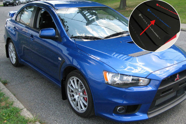 Rally Armor 2008+ Mitsubishi EVO X UR Black Mud Flap w/ Blue Logo