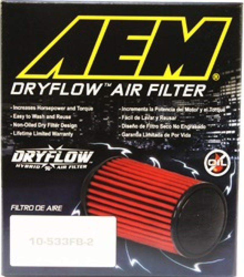 AEM DryFlow Air Filter AIR FILTER ASSY 3in X 5in DRYFLOW