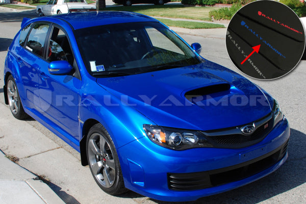 Rally Armor V2 08-11 STI (hatch only) / 11 WRX (hatch only) UR Black Mud Flap w/ Blue Logo