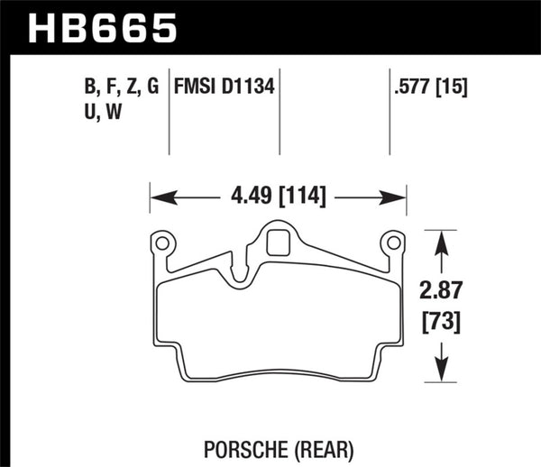 Hawk 2012-2015 Porsche Boxster DTC-60 Race Rear Brake Pads