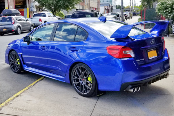 Rally Armor 15-18 Subaru WRX/STi Sedan UR Black Mud Flap w/ Green Logo