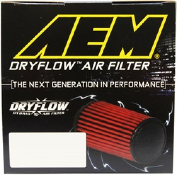 AEM Dryflow Air Filter - Oval 6.06in x 4.5in Base LxW / 6in x 4in Top LxW / 5.13in H 2.75in Flange