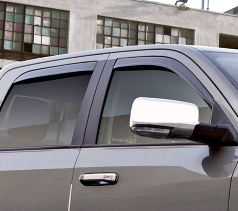 AVS 09-18 Dodge RAM 1500 Crew Cab Ventvisor Low Profile In-Channel Deflectors 4pc - Smoke