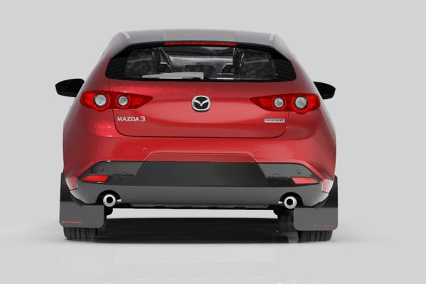 Rally Armor 2019+ Mazda3 GT Sport Hatch UR Red Mud Flap w/ White Logo