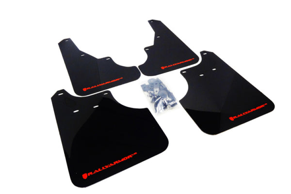 Rally Armor 2009+ Subaru Forester UR Black Mud Flap w/ Red Logo