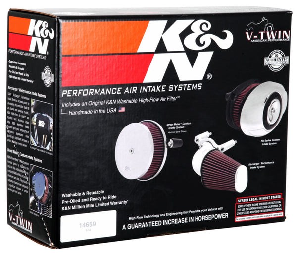 K&N Street Metal Intake System - Big 8 Black for Harley Davidson