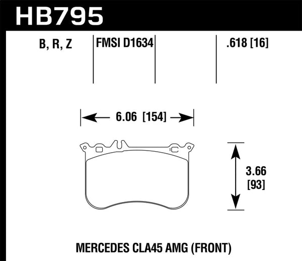 Hawk 14-17 Mercedes-Benz CLA 45 AMG/15-17 Mercedes-Benz GLA 45 AMG HPS 5.0 Front Brake Pads