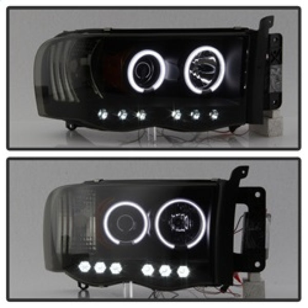 Spyder Dodge Ram 1500 02-05 03-05 Projector Headlights CCFL Halo LED Blk Smke PRO-YD-DR02-CCFL-BSM