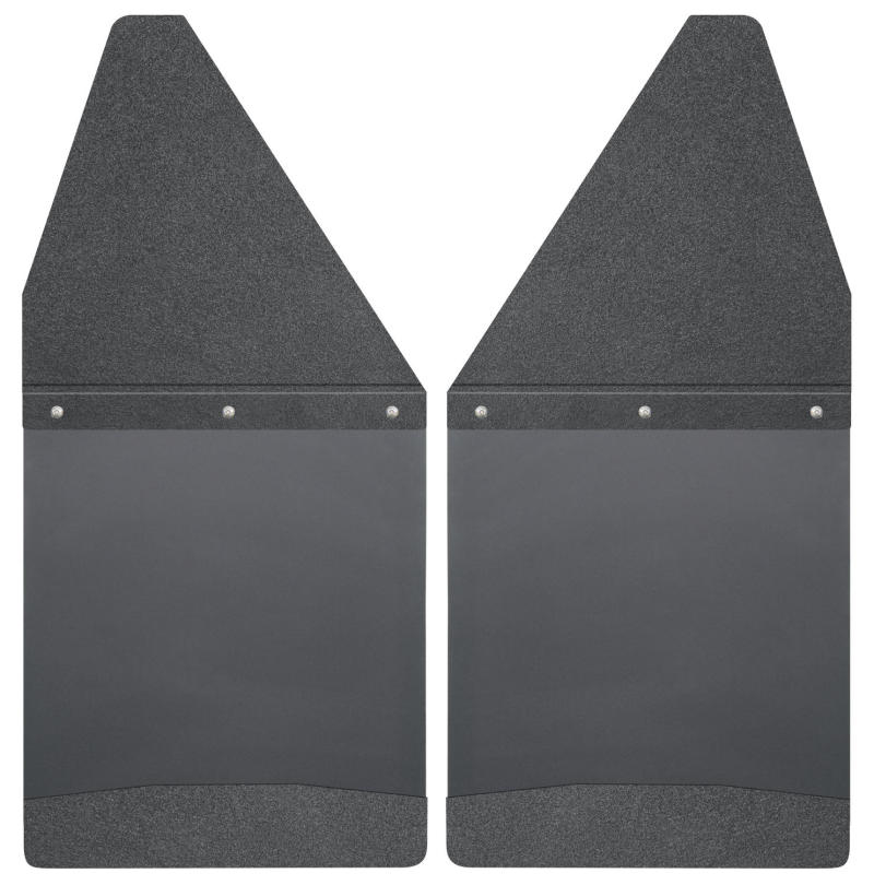 Husky Liners GM 99-16 Silverado/Sierra 12in W Black Top & Weight Kick Back Front Mud Flaps