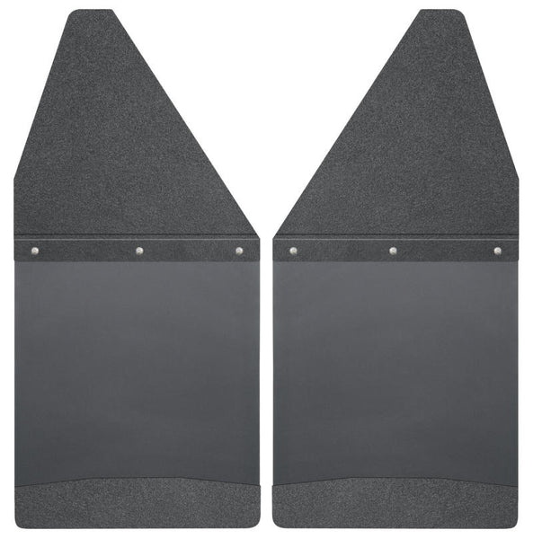 Husky Liners GM 99-16 Silverado/Sierra 12in W Black Top & Weight Kick Back Front Mud Flaps