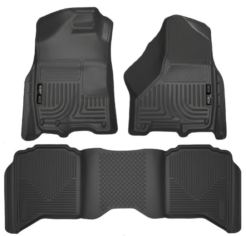 Husky Liners 2012 Dodge Ram 1500/2500/3500 Crew Cab WeatherBeater Combo Black Floor Liners