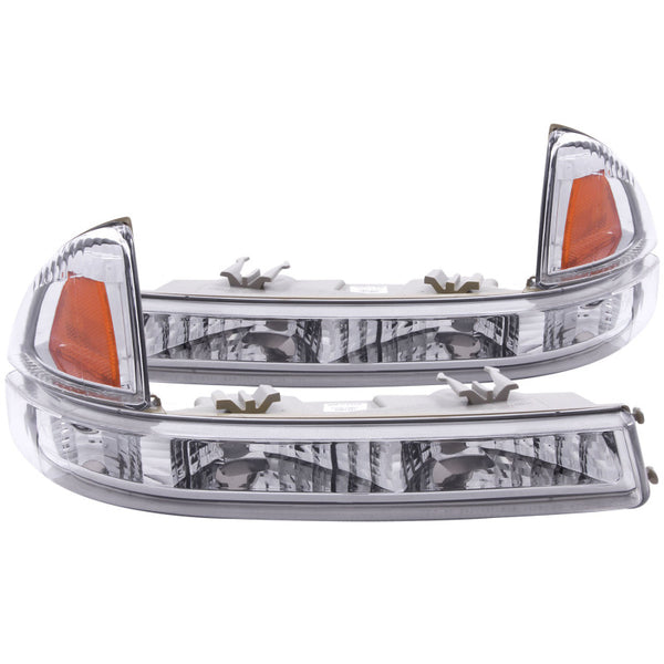 ANZO 1997-2004 Dodge Dakota Euro Parking Lights Chrome w/ Amber Reflector