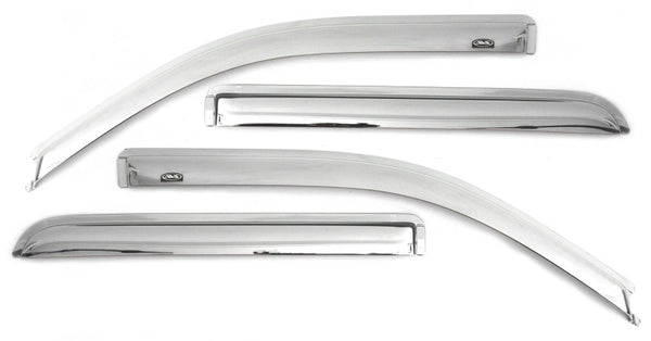 AVS 07-18 Jeep Patriot Ventvisor Outside Mount Front & Rear Window Deflectors 4pc - Chrome