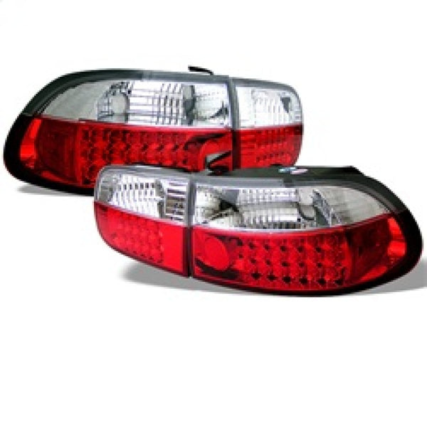 Spyder Honda Civic 92-95 2/4DR LED Tail Lights Red Clear ALT-YD-HC92-24D-LED-RC