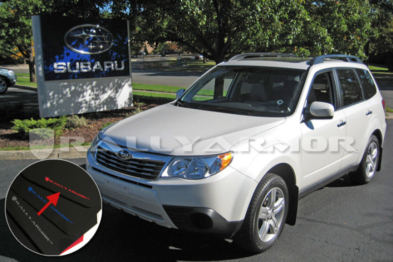 Rally Armor 2009+ Subaru Forester UR Black Mud Flap w/ Red Logo