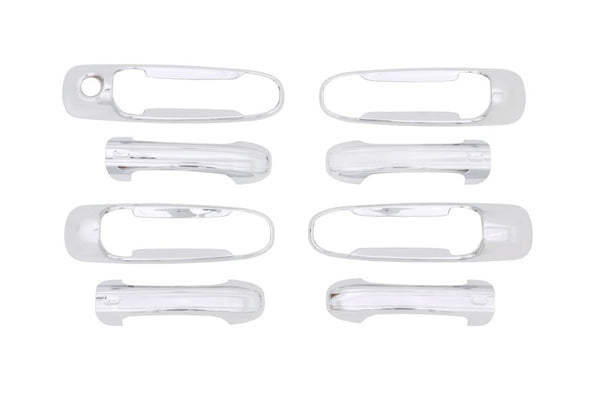 AVS 02-08 Dodge RAM 1500 (w/o Passenger Keyhole) Door Handle Covers (4 Door) 8pc Set - Chrome