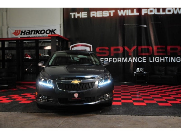 Spyder Chevy Cruze 11-14 Projector Headlights LED Halo -DRL Blk High H1 Low H7 PRO-YD-CCRZ11-DRL-BK