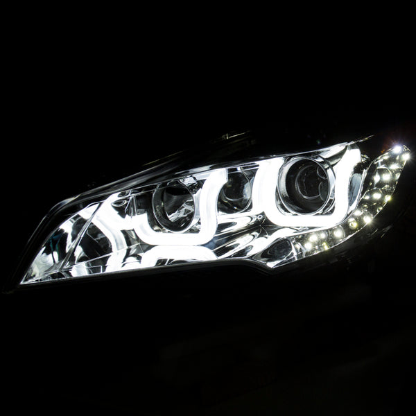 ANZO 2013-2015 Ford Escape Projector Headlights w/ U-Bar Chrome