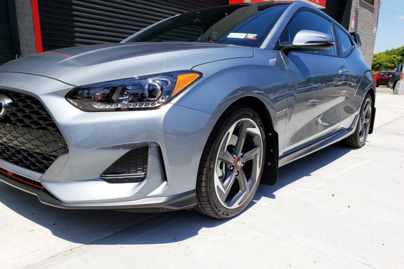 Rally Armor 2019+ Hyundai Veloster Turbo R-Spec UR Black Mud Flap w/ Dark Grey Logo