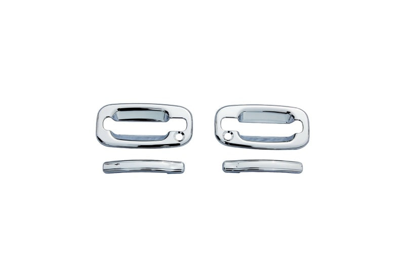 AVS 99-07 Chevy Silverado 1500 (w/Pass Keyhole) Door Handle Covers (2 Door) 4pc Set - Chrome