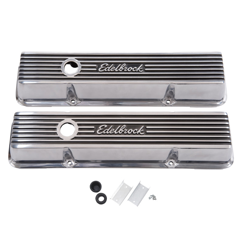 Edelbrock Valve Cover Elite II Series Chevrolet 1959-1986 262-400 CI V8 Low Polished