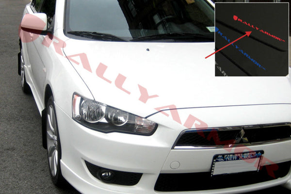 Rally Armor 2007+ Mitsubishi Lancer (doesn't fit Sportback) UR Black Mud Flap w/ Red Logo