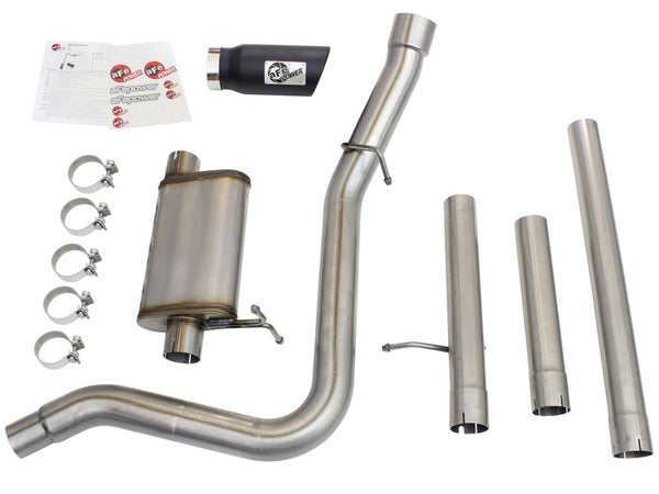 aFe MACHForce XP Exhaust 3in-3.5in SS Single Side Ext CB w/ Black Tip 99-04 Ford F150 V8 5.4L/6.8L