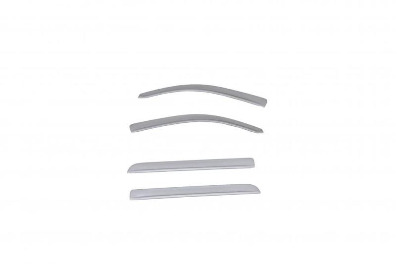 AVS 15-18 Chevy Silverado 1500 Crew Cab Low Profile Color Match Ventvisors 4pc - Silver Ice Metallic