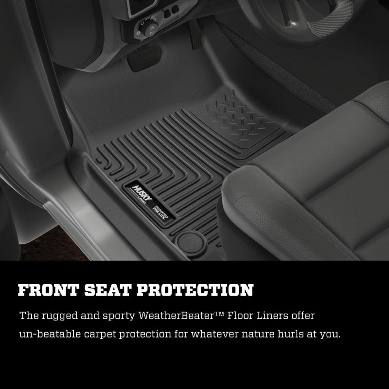 Husky Liners 2019 Ram 1500 Crew Cab WeatherBeater Black Second Row Floor Liners