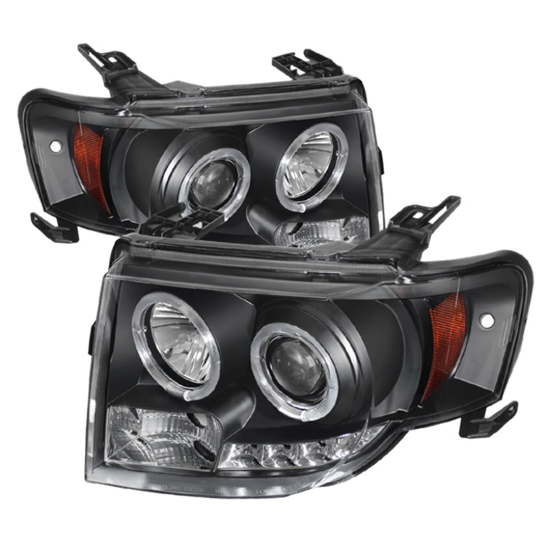 Spyder Ford Escape 08-12 Projector Headlights Halogen Model Only - DRL Black PRO-YD-FES08-DRL-BK