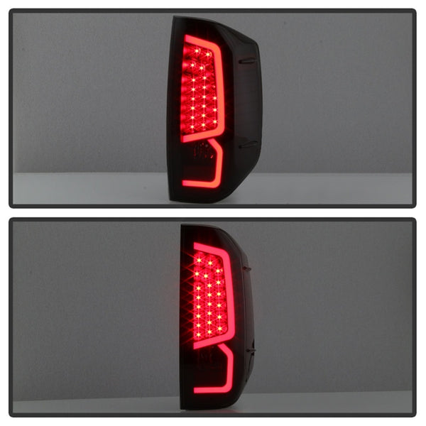 xTune 14-16 Toyota Tundra Light Bar LED Tail Lights - Black Smoked (ALT-JH-TTU14-LED-BSM)