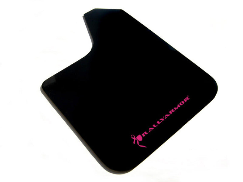 Rally Armor Universal fitment (no hardware) Basic Black Mud Flap w/ Pink Logo