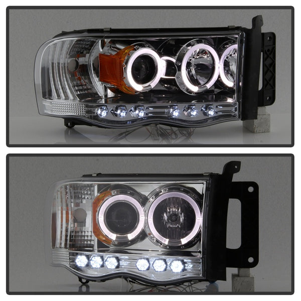 Spyder Dodge Ram 1500 02-05/Ram 2500 03-05 Projector Headlights LED Halo LED Chrm PRO-YD-DR02-HL-C