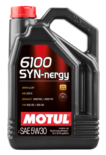 Motul 5L Technosynthese Engine Oil 6100 SYN-NERGY 5W30 - VW 502 00 505 00 - MB 229.5 4x5L