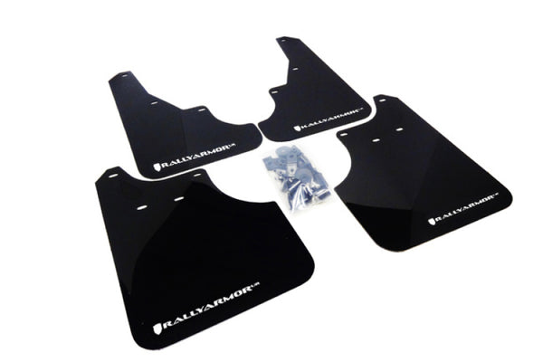 Rally Armor 2009+ Subaru Forester UR Black Mud Flap w/ White Logo