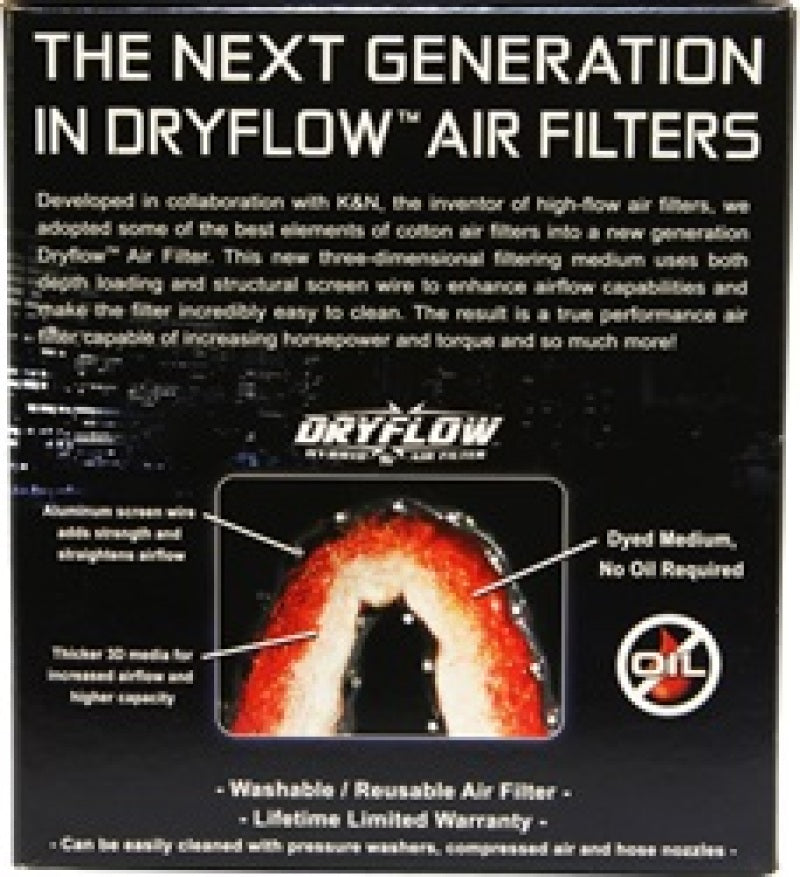 AEM Dryflow Air Filter - Oval 6.06in x 4.5in Base LxW / 6in x 4in Top LxW / 5.13in H 2.75in Flange