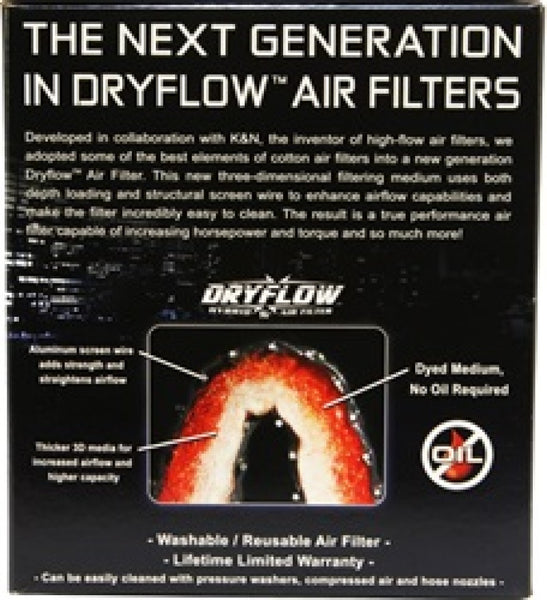 AEM Dryflow Air Filter - Oval 6.06in x 4.5in Base LxW / 6in x 4in Top LxW / 5.13in H 2.75in Flange