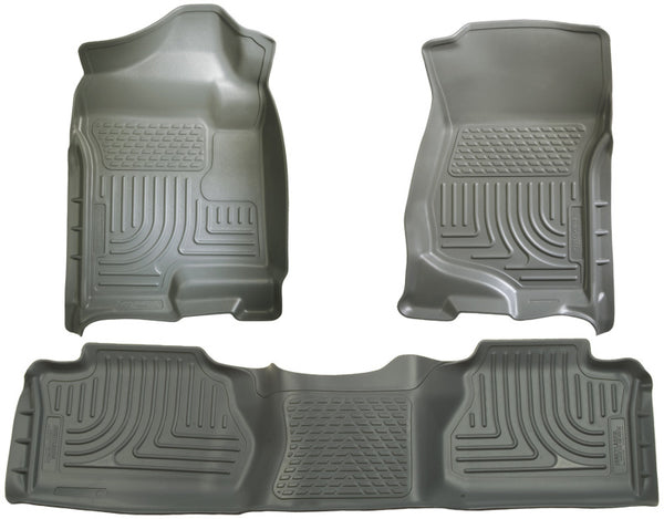 Husky Liners 07-12 Chevy Silverado/GMC Sierra Extended Cab WeatherBeater Combo Gray Floor Liners