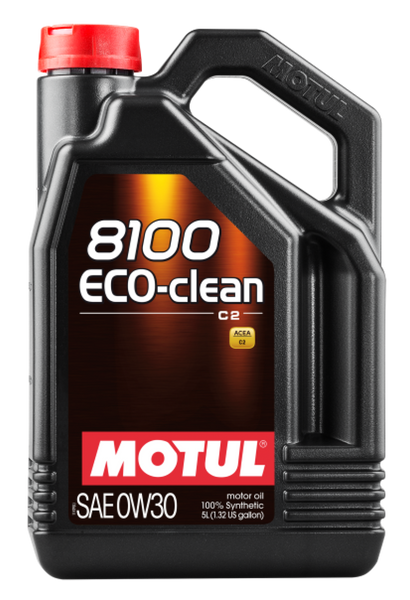 Motul 5L Synthetic Engine Oil 8100 0W30 4x5L ECO-CLEAN  ACEA C2, API SM, ST.JLR 03.5007